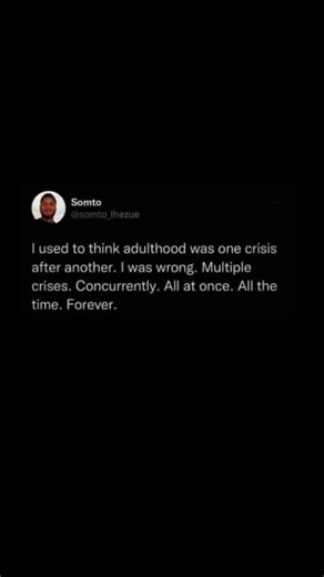 adulthood is multiple crises at once | Subscribe for more #motivation 😊👍