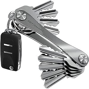 KEYSMART Key Holder for Keychain - Compact Key Organizer for Key Chain, Minimalist Clutter-Free EDC Keychains Key Ring, Titanium, 14 Keys