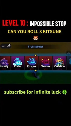 CAN YOU ROLL 3 KITSUNE?! 🤔 #shorts #bloxfruits #gaming #roblox