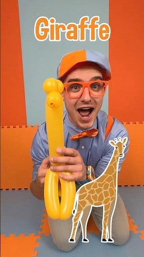 Can you make a BALLOON GIRAFFE 🎈🦒?! Easy Crafts! #blippi #shorts