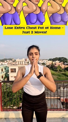 2.4M views · 9.9K reactions | ️‍♀️ Lose Extra Chest Fat at Home – Just 2 Moves! ✅ #fitness #exercise #shorts #viral #explorepage #explore #fitness #viral . . Yogeshwari Kurain | Yoga with yogeshwari | Facebook