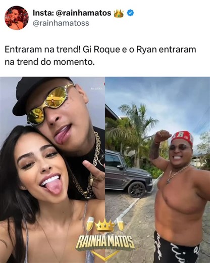 Andréia Matos on Instagram: "A @giroquue e @imcryansp aderiram à trend que virou febre na internet. O que acharam do molejo do casal? 🎥: Instagram 🦋"