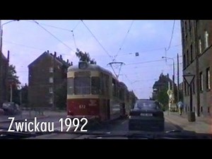 Zeitreise: Fahrt durch Zwickau (Sachsen) im Mai 1992 | Historische Aufnahmen der Stadt