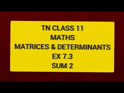 TN CLASS 11 MATHS MATRICES & DETERMINANTS EX 7.3 SUM 2