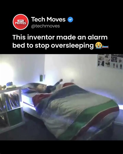 This inventor made an alarm bed to stop oversleeping😂💀