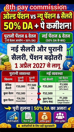 ओल्ड पेंशन vs न्यू पेंशन & सैलरी 8th pay commission #8thpaycommission #salary #govt #shorts #hra