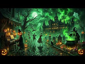 Relaxing Halloween Ambience 🎃 Cozy Autumn Village with Spooky Sounds & Music