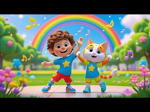 Head, Shoulders, Knees & Toes Song | Exercise Cat & Jack Wiggle Dance Fun