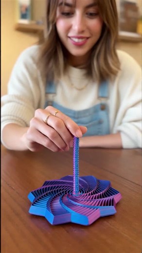 3D Printed Expanded Sensory Fidget Star, Stress Relief Whirling Spiral with Handle, Hypnotizing Visual Fidget Toy Gift, Satisfying Sight and Sound #coolgifts #creativeitems #fidgetspinnerlighter #creativeaccessories #noveltygiftideas #christmaspinata #creativegiftsforkids #fidgetsforschool #siliconefidgets #weirdhomegoods