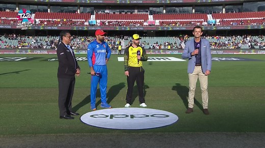 Afghanistan have won the toss and opted to bowl at the Adelaide Oval 🏏 Australian skipper Aaron Finch will miss the match due to an injury, with Matthew Wade leading the side. #AUSvAFG | #T20WorldCup | ICC - International Cricket Council