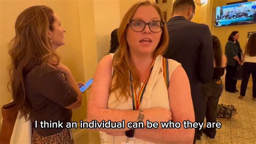 “I think an individual can be who they are regardless of their genitalia.” Yesterday I got to talk to a lesbian mom of a non-binary child about her views:- her child knew at 6 they were neither a boy nor a girl- breast binders are safer than duct tape- double mastectomies are not offered to minors - some lesbians have p*nises- cutting out grandparents is often necessary - trans-gender people exist but not trans-racial- and more! We had two hours to kill while waiting to enter the joint oversight