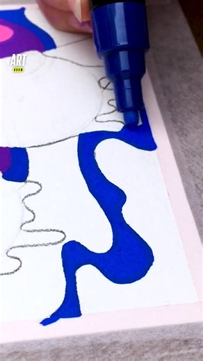 A simple tips for a psychedelic drawing with Posca pens ⭐朗️ #tuto # #poscapens #poscamarkers #posca | Art Room | Facebook