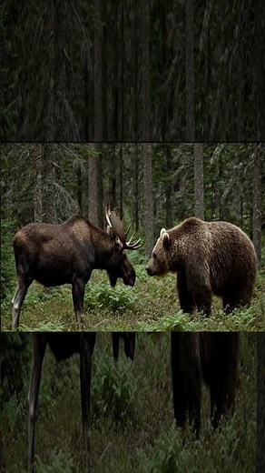 “Moose vs Grizzly Bear 🐻🦌 | Wild Clash of the Titans”