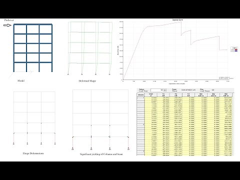STAAD Pro Tutorial; Complete Pushover analysis of a multi-story steel structure step-by-step