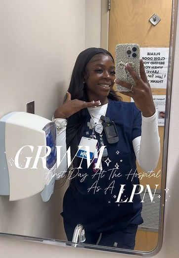 GRWM: first day working in the hospital as an LPN 💙 orientation was great and a blessing🫧 #lpn #nurse #nursingstudent #nursingschool #newgradnurse