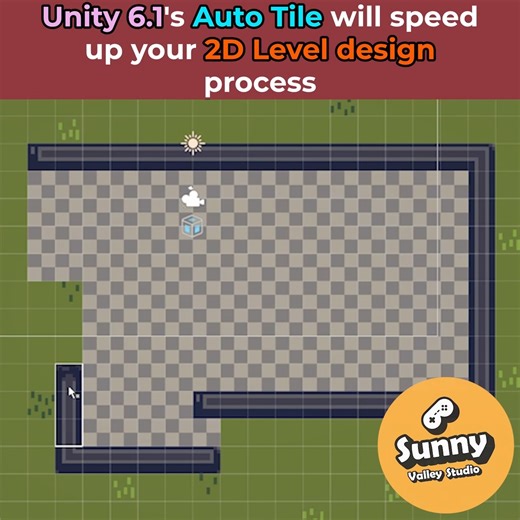 Sunny Valley Studio on Instagram: "🆕The new Auto Tile feature in Unity 6.1 lets you create perfect tile connections without manually setting rules! 😎 #unitytips #unity2d #gamedev"