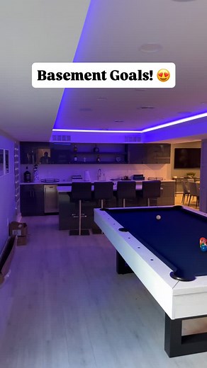 1.9K views · 1K reactions | This Will Be The Ultimate Gathering Spot For Our Clients Family & Friends! • • #basementgoals #nj #newjersey #basement #winecellar #finishedbasement #kitchenette #kitchenisland #billiards #hometour #luxury | Finished Basements NJ | Facebook