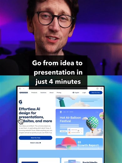 Gamma is the quickest way to go from idea to presentation. Here's my simple process that means I never have to manually make PowerPoints. #aitools #ai #tech #technology #learnontiktok