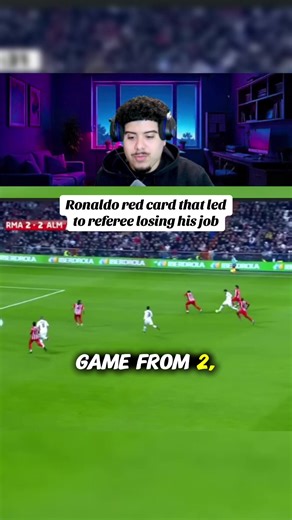 Ronaldo red card that leads to referee losing job #realmadrid #cristianoronaldo #soccer #fyp