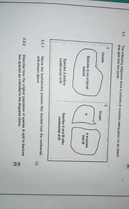 2.2 The following diagrams show a process in evolution taking p... | Filo
