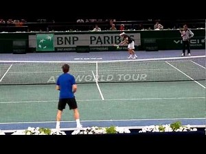 David Ferrer - Huge practice session @ Paris Bercy 2012 HD
