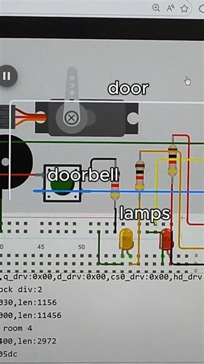 Mini Smart Home with Servo, Buzzer, and LEDs (Wokwi ESP32 project)