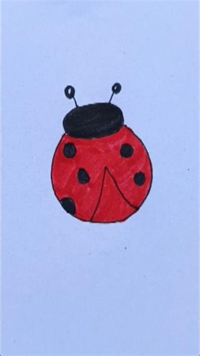 how to draw ladybug 🐞 easy drawing step by step 😀#drawing #ladybug #kidsart #doodlebug #shorts