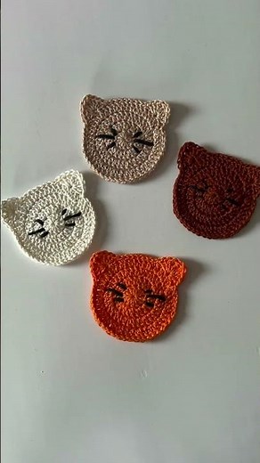 Crochet These Adorable Kitty Cat Coasters in Minutes! 😻 Perfect for Gifts! #shorts