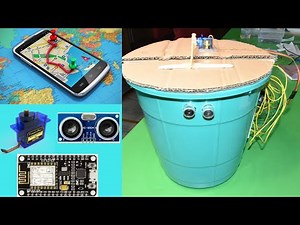 IoT based Smart Dustbin with email notifications | IoT Projects | GPS | Servo | Ultrasonic sensor