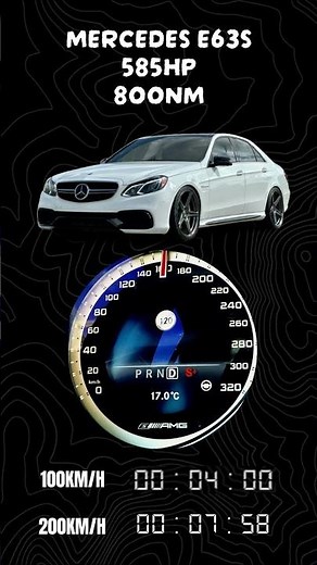 Mercedes W212 E-Class E63 S | 0-100 & 0-200 km/h — Acceleration