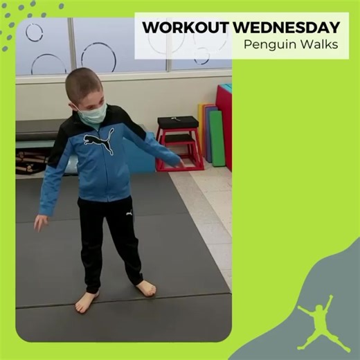 Let’s talk PENGUIN WALKS! 🐧 Not only are penguins super cute animals but they have a great walk to imitate! This exercise helps improve tibialis anterior (a muscle at the front of the shins), heel contact, and helps with in-toeing. 🦶 To walk like a penguin, all you have to do is turn your toes outwards, and start walking! 🚶 Here are some variations you can try at home: ⭐ Add weight on top of your toes (I.e. bean bags) ⭐ Change the location of the bean bags ⭐ Change the direction of your walk 