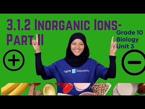 Grade 10 Biology Unit 3: 3.1.2 Inorganic Ions -Part 2 |ሳቋማ |Saquama