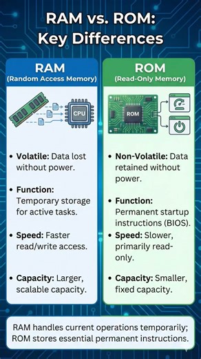 What is the difference between RAM and ROM?
