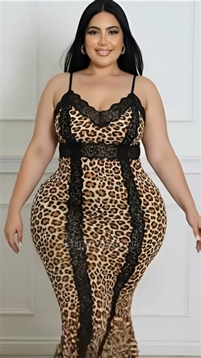 Plus Size Leopard Print Strappy Flow Maxi Dress