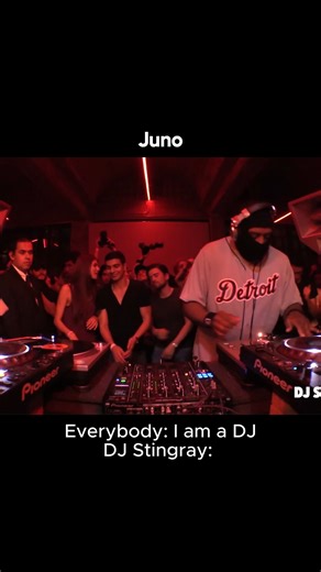 Juno Records on Instagram: "In most people’s hands, mixing two records together is a delicate business, where tones are painstakingly matched, EQs tweaked with miniscule precision and the fade gradually teased from one side to the other. There are other ways of switching from left deck to right, however, as DJ Stingray demonstrates here. It takes the proverbial balls of steel, obviously, to pull it off, but as this video proves, that’s not a problem for the Detroit electro overlord. @dj_stingray