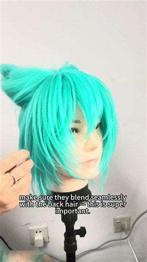 Perfect Hatsune Miku Cosplay Wig Setup 💙 Easy Twin Tail Clip Tutorial #cosplaywig