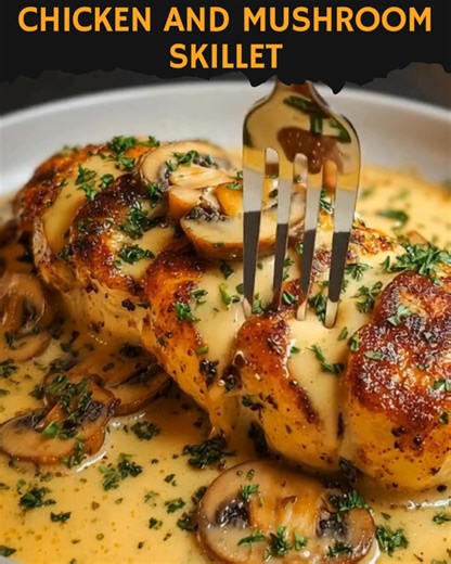 Chicken and Mushroom Skillet in a Creamy Asiago Recipe ⬇️ first CO.M.N.T ⬇️⬇️ | Easy Dinner Recipes By Juliet