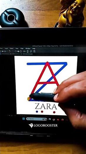 ZARA Luxury Name Logo Design 🔥 | Procreate Typography Process #namelogo #logodesign #logos #logo