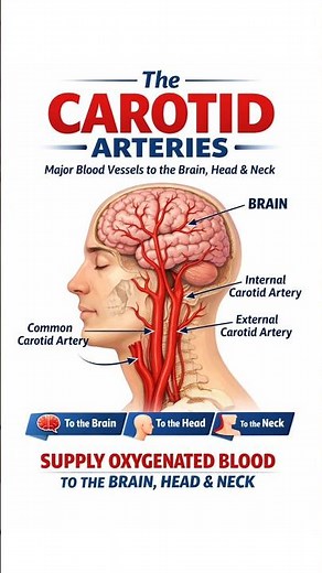 Carotid Arteries Explained: Blood Supply to Brain, Head & Neck 🧠 #NEET #Biology #Anatomy