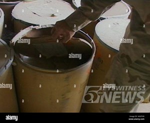 Oct 28, 2004; St. Paul, MN, USA; A video shot by a Minneapolis television crew shows U.S. soldiers looking at explosives at an Iraqi weapons facility where nearly 400 tons of explosives disappeared. The timing of looting at the facility has become a central issue in the final week of the 2004 presidential election. KSTP photojournalist Joe Caffrey shot the video during his 11 weeks in Iraq, Caffrey was embedded with the 101 Airborne Division shortly after fall of Saddam Hussein and shot these im
