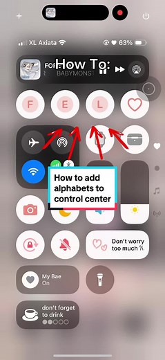 How to add alphabets to the control center 🌸 #tutorial #iphone15 #fyppage