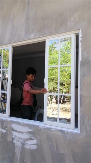 installing sliding window france type #slidingwindow #sliding #glasswork #trending #viral #dins15