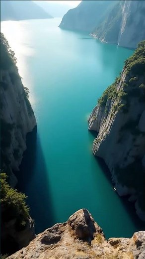 Professional Diver's 80-Meter Cliff Dive into Stunning Lake (POV) 🌊🏞️ #CliffDiving #ExtremeSports
