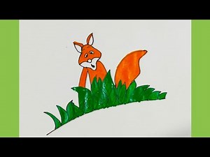 How to draw a Fox || Step by step Fox drawing || Fox drawing and Colour