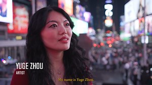 Artist Yuge Zhou on "Trampoline Color Exercise" - June 2025 Midnight Moment in Times Square