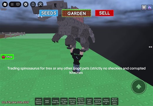 Trading Spinosaurus for T-Rex Pets in Roblox
