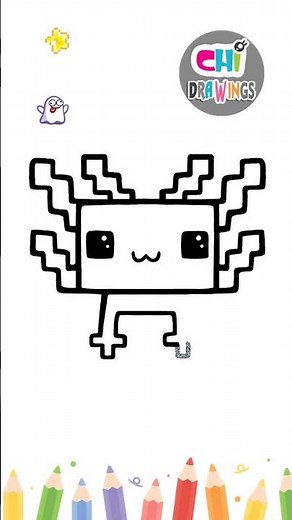 How to draw Minecraft Axolotl step by step