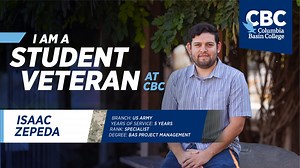 16 reactions | This week CBC will recognize and celebrate a few of our student veterans in honor of Veterans Day. CBC welcomes the diversity our student veterans bring to the classroom and the CBC community. Today, and every day, we appreciate our veterans for their service. Meet Isaac Zepeda, Army veteran and VETS Student Worker pursing a BAS in Project Management. #CBCVETS #ThankYouForYourService #IAmAStudentVeteranAtCBC #VeteransDay CBC Vet Services | Columbia Basin College | Facebook