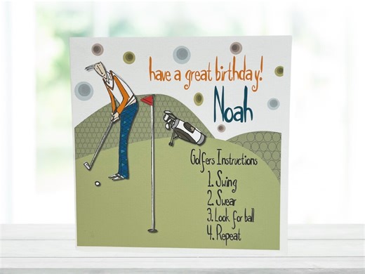 Personalized Golf Birthday Card: Funny Golfer Gift - Etsy