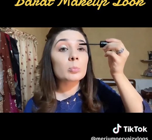 Barat Makeup Look With Blue Green saree🥻💕💄 #foryou #viraltiktok #monetizeviews #meriumpervaiz #MeriumVolg